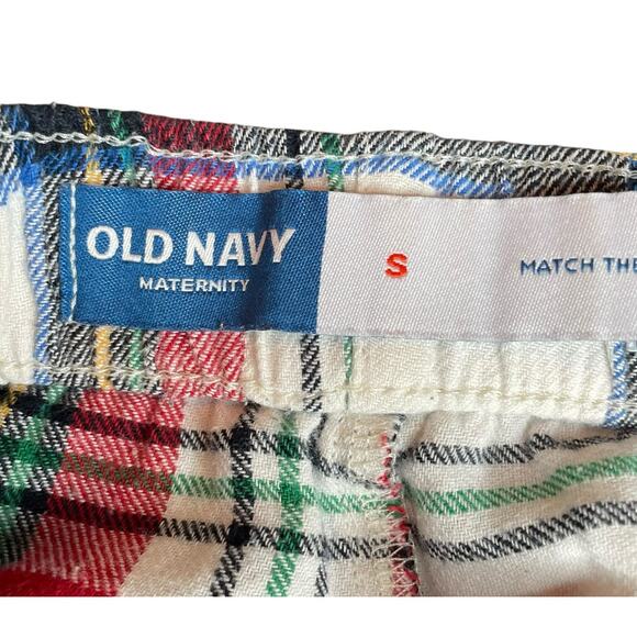 Old Navy Maternity Sz Small Flannel Pajama PJ Pant Lounge Plaid Tartan Pockets - Picture 7 of 12